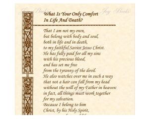 Heidleberg Catechism 1 c1563 Prayer On Parchment Original Artwork 8x10 Prayer Instant Wall Art Digital Download Printable DIY Vintage Verses